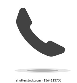 Phone icon with flat black color. Solid telephone symbol for contact concept. Vector illustration.