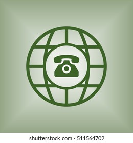 Phone  icon. Flat design.