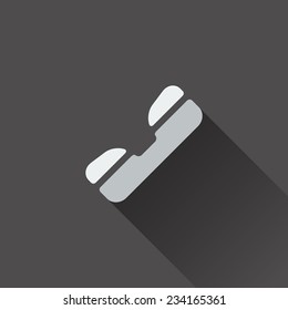 Phone icon. Flat design in black and white