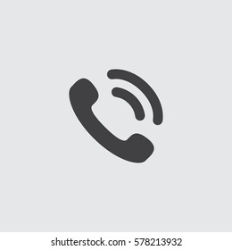 Phone icon in a flat design in black color. Vector illustration eps10