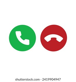 Phone icon. Flat design style modern vector illustration. Red and green.