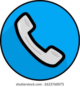 Icono de teléfono con estilo de diseño plano