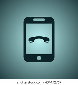 Phone Icon, flat design style