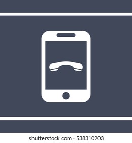 Phone Icon, flat design style