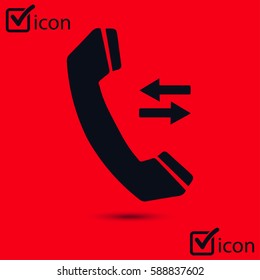 Phone icon. Flat design style. Feedback symbol.