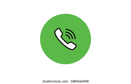 Icono de teléfono diseño plano vector estilo moderno color verde