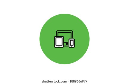 Phone icon flat design vector modern style color green