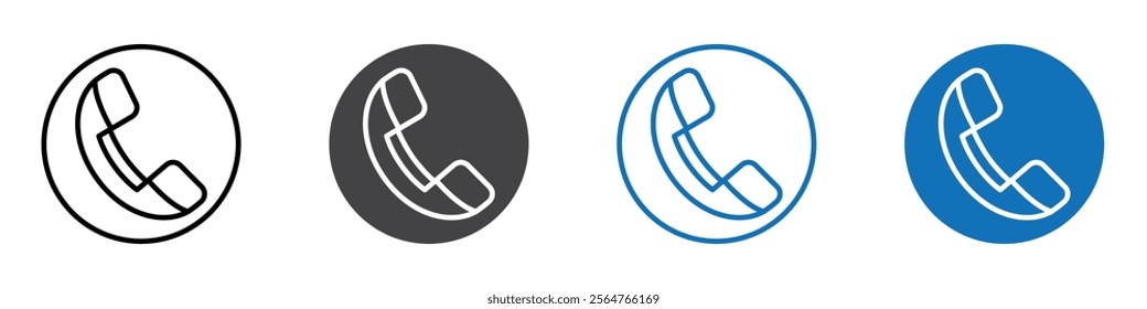 Phone icon flat editable icon mark set.