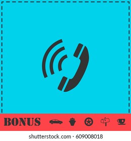 Phone icon flat. Simple vector symbol and bonus icon