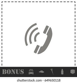 Phone icon flat. Simple vector symbol and bonus icon