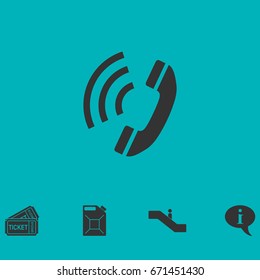 Phone icon flat. Simple vector symbol and bonus icon