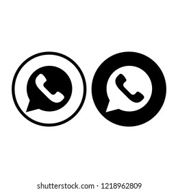 Phone icon flat style.