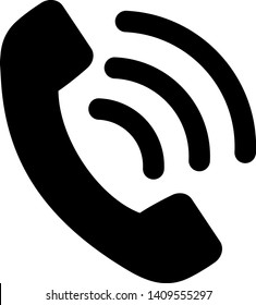 Phone icon, flat style for design website and mobile phone. Telephone symbol, black color.