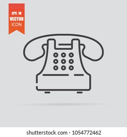 Phone icon in flat style isolated on grey background. For your design, logo. Vector illustration.