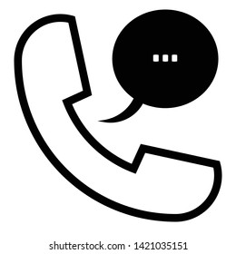 Phone Icon Flat Style Isolated On White Backgorund. Telephone Symbol. Vector Illustration