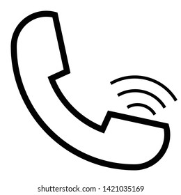 Phone Icon Flat Style Isolated On White Backgorund. Telephone Symbol. Vector Illustration