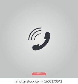 Phone icon in flat style isolated on white background. Vector illustration.