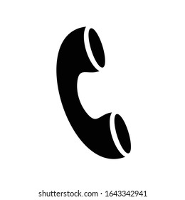 Icono de teléfono de estilo plano aislado en fondo blanco. Símbolo del teléfono. Ilustración vectorial.