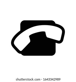 Phone icon flat style isolated on white background. Telephone symbol. Vector illustration.