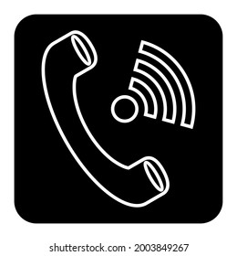 Phone icon in flat style isolated on black background in squares. Phone symbol. Vector illustration.