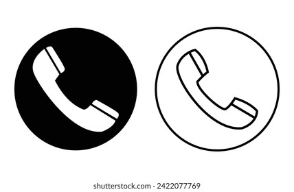 Phone icon in flat style isolated on white background. Vector phone call sign. Handset with waves. Telephone symbol. Vector illustration. EPS file 52.