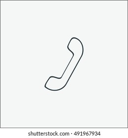 Phone icon in flat style isolated on background. Telephone symbol.