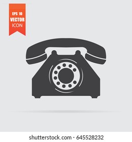 Phone icon in flat style isolated on grey background. For your design, logo. Vector illustration.