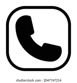 Telefonsymbol. Flaches, abgerundetes Rechteck einzeln auf weißem Hintergrund. Vektorgrafik