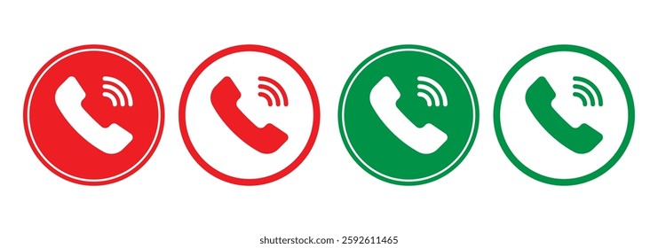 Phone icon in flat style. Telephone symbol. Vector illustration on isolated background.