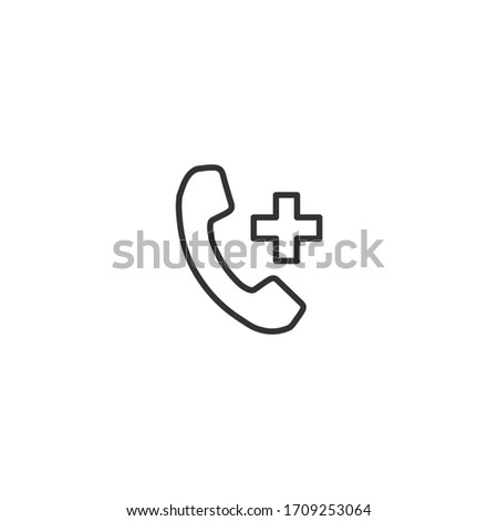 Phone icon in flat style. Telephone - call symbol. Call for help. Vector illustration