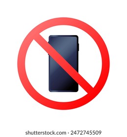 Phone icon. Forbidden sign icon. Flat style. Vector icon.