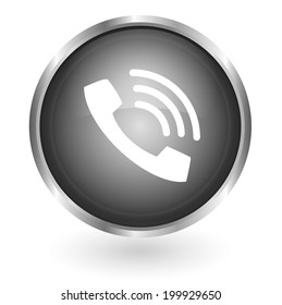 phone icon glossy button