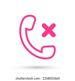 Phone icon, graphic design template, miss call, vector illustration