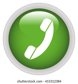 90 Button glassy green icon telephone Images, Stock Photos & Vectors ...