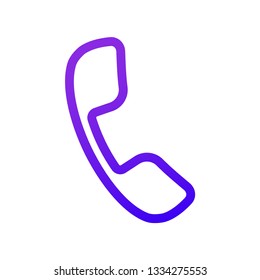 Phone icon. Handset Thin Purple icon. For user interface in web, ui, ux design and for developer mobile app.