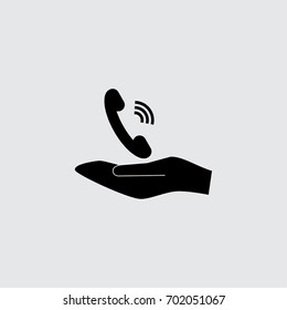 Phone icon, handset vector illustration