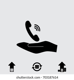 Phone icon, handset vector illustration