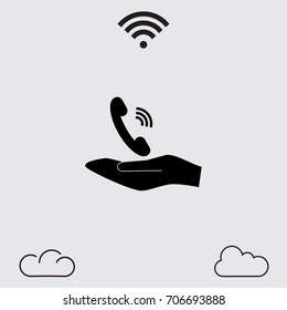 Phone icon, handset vector illustration