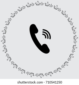 Phone icon, handset vector illustration