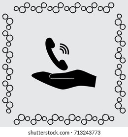 Phone icon, handset vector illustration