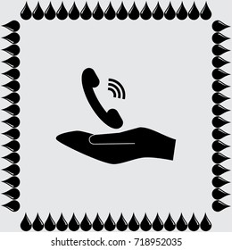 Phone icon, handset vector illustration