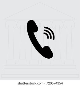 Phone icon, handset vector illustration