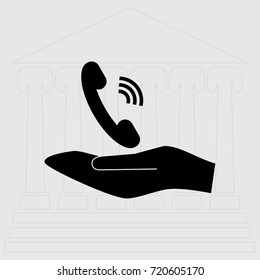 Phone icon, handset vector illustration