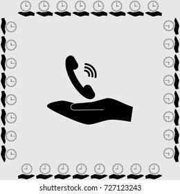 Phone icon, handset vector illustration