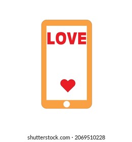 The phone icon has a heart, a white background can write a message.