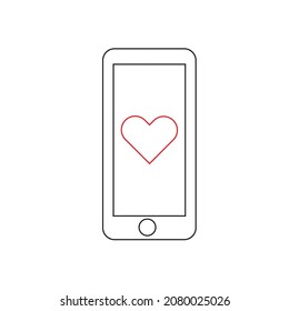 The phone icon has a heart to write a message.