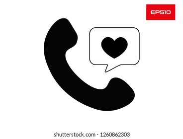 Phone icon with heart
