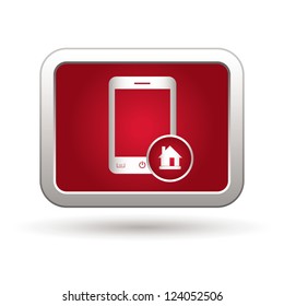 Phone icon with home menu. Vector illustration
