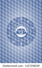  phone icon inside blue badge with geometric pattern background.