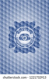 phone icon inside blue badge with geometric pattern background.